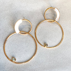 Double Entwine Mother of Pearl Hoops